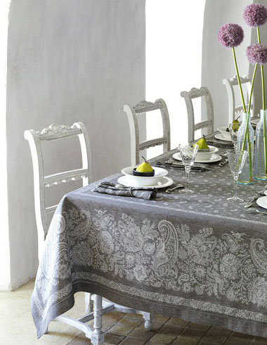 French Linen Jacquard Tablecloth (Berlioz. grey) - Click Image to Close